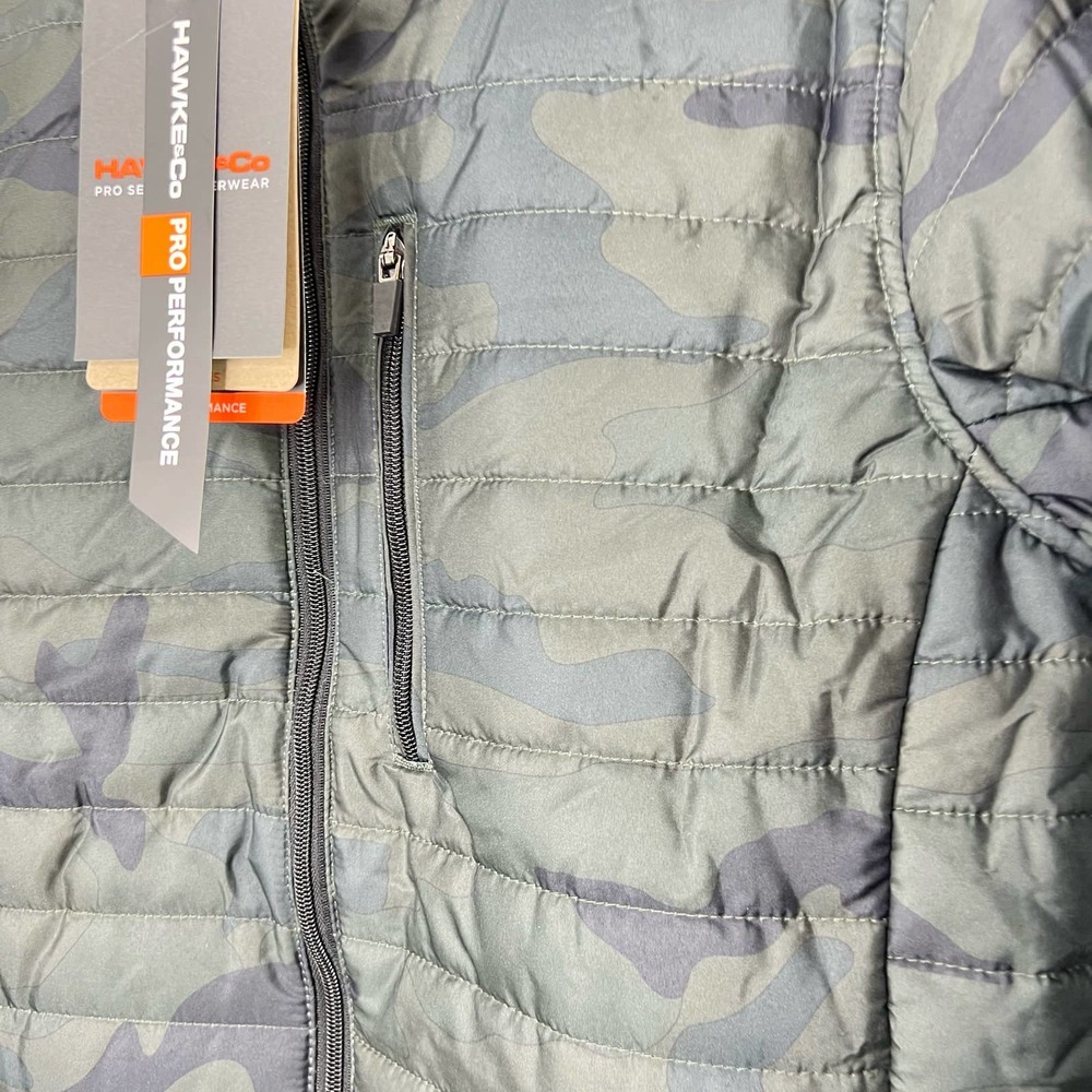 Hawke & Co Puffer Jacket Woodland Camo Insulated Water Resistant Size Small NWT - Picture 5 of 5